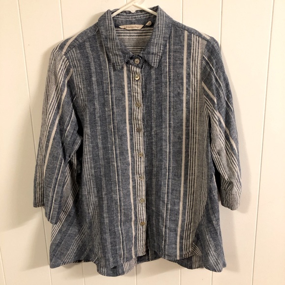 Soft Surroundings Tops - Soft Surrounding Livienne Linen Blend Button -Up Shirt PL